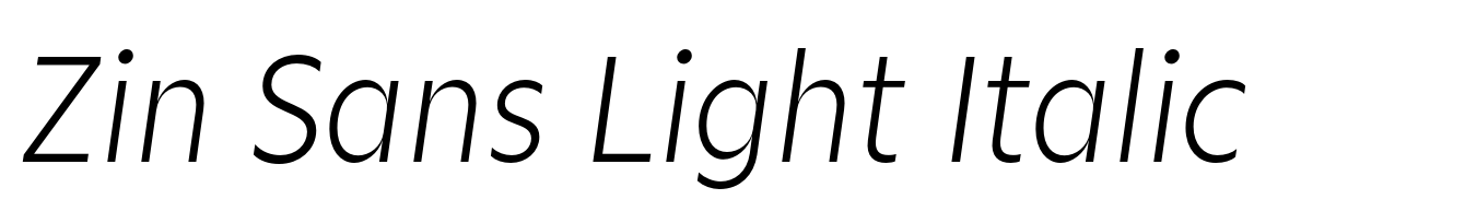 Zin Sans Light Italic